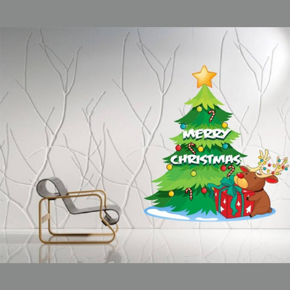 STICKER STUDIO Chrizzle Wall Sticker "Christmas tree"Wall Sticker & Decal (PVC Vinyl,Size -58 x 53 cm) Big-Ass Vinyl