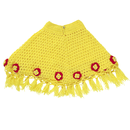 C-Knits Woolen short sleeves ponchu/ponchoo - Yellow
