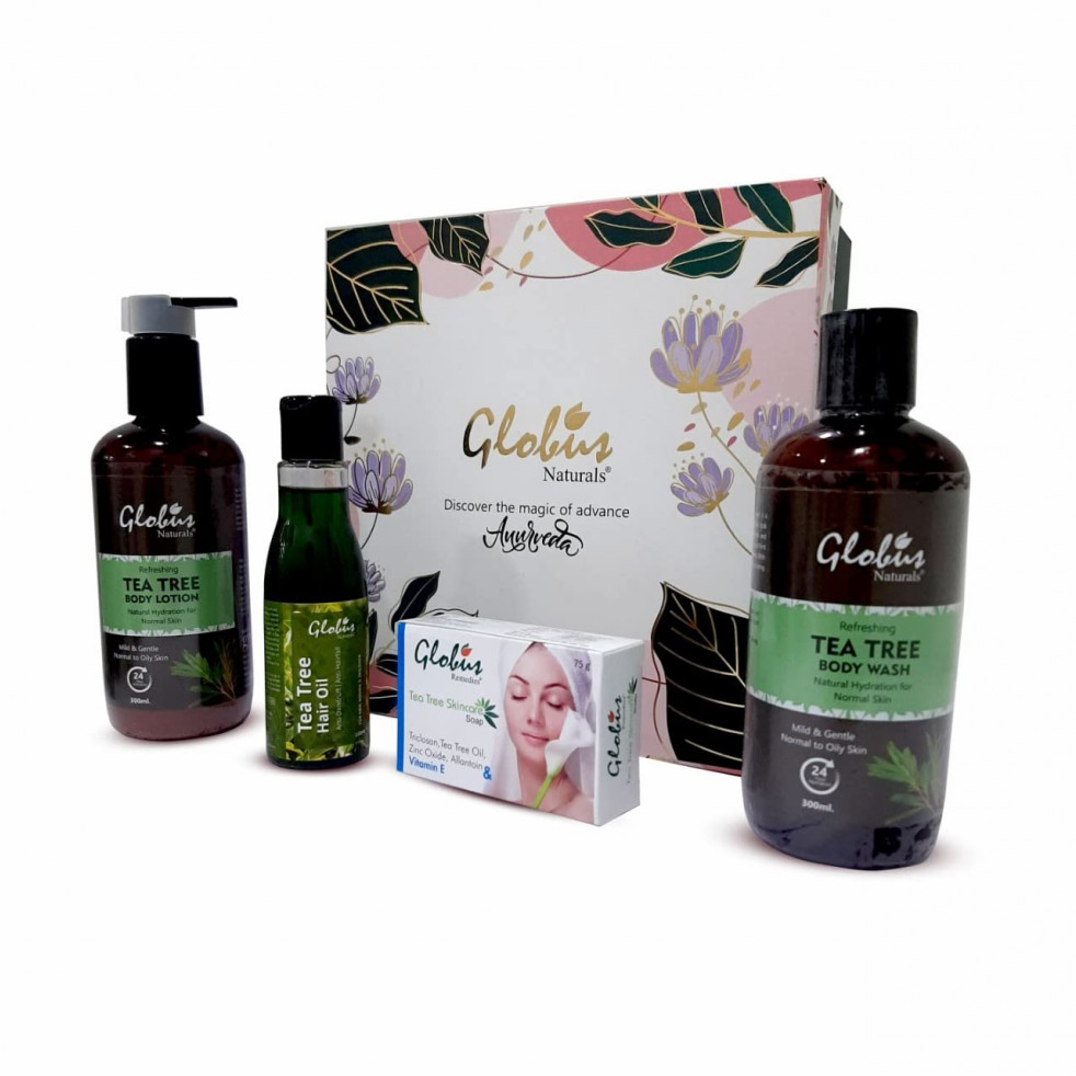 Globus Naturals Anti Acne Tea Tree Gift Box, Set Of 4